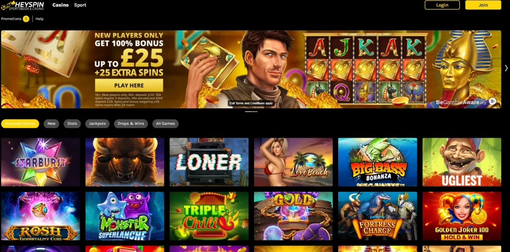 HeySpin Online Casino Real Money UK